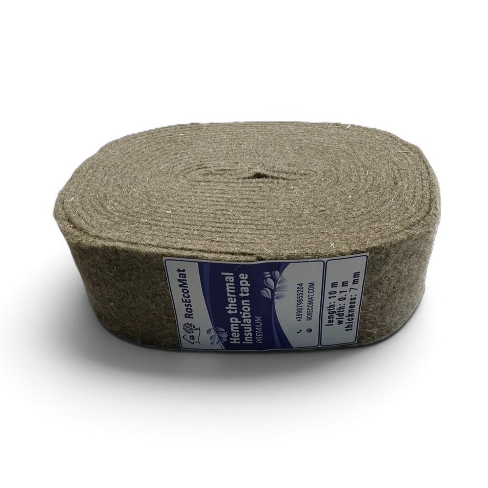 Конопена топлоизолационна лента «RosEcoMat Hemp Tape PREMIUM» — 10000×100×7 mm Конопена топлоизолационна лента «RosEcoMat Hemp Tape PREMIUM» — 10000×100×7 mm